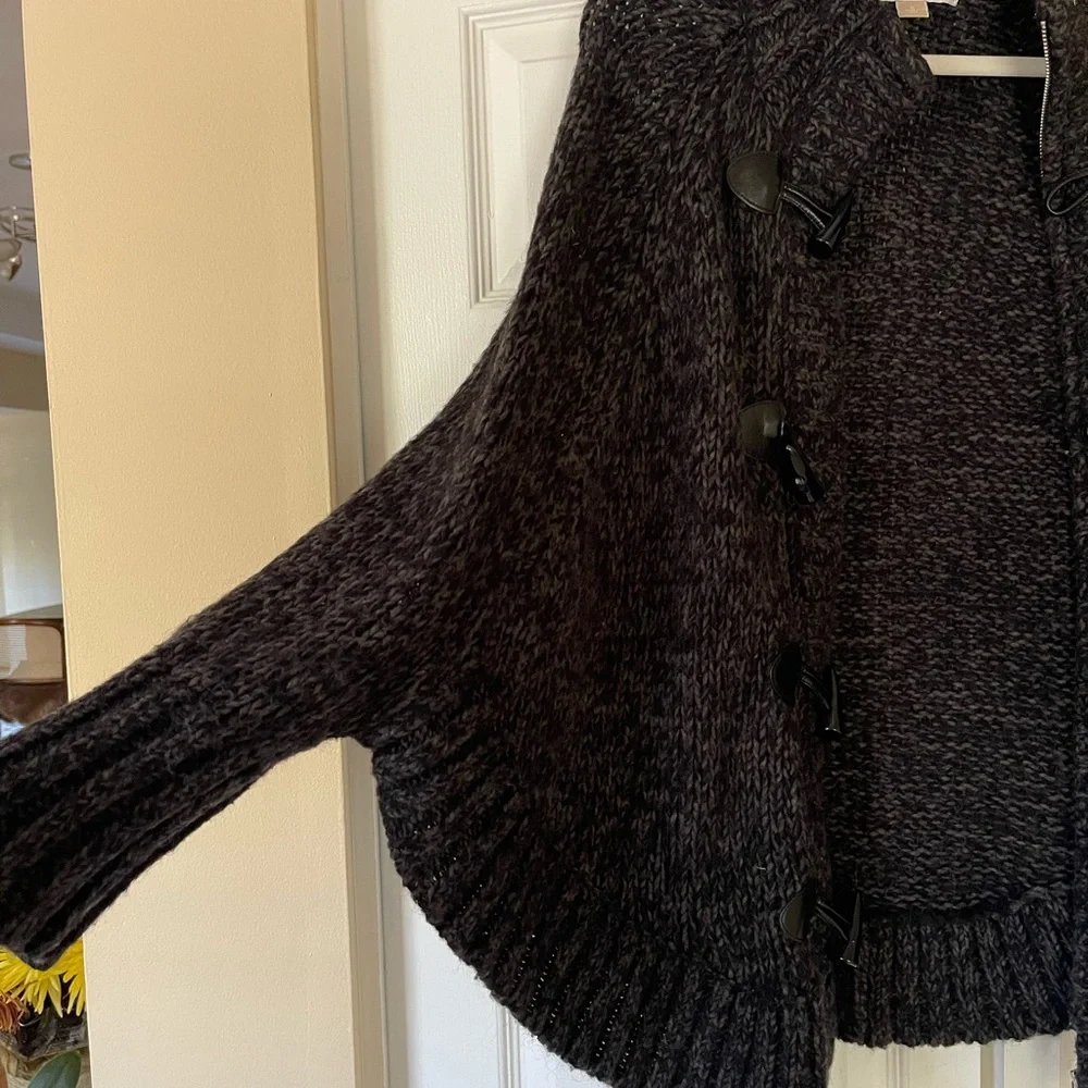 Michael Kors Charcoal Toggle Poncho Cardigan - Picture 3 of 8